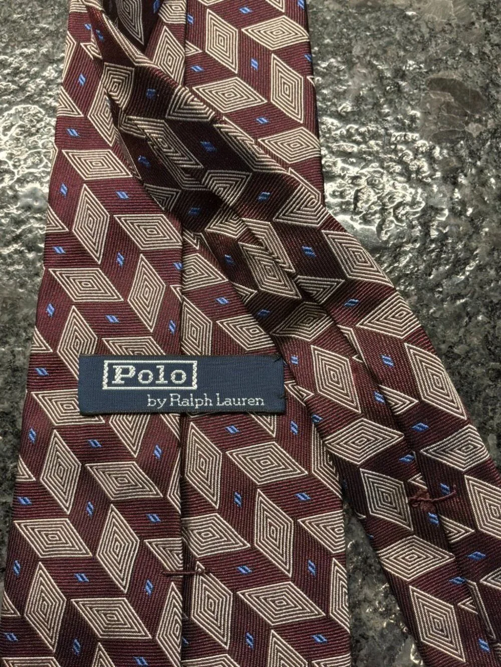 Polo Ralph Lauren vintage 100% silk geometric hand made in USA tie